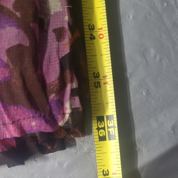 Purple Tiered Maxi Skirt Moody Floral Print Lined Whimsigoth Forest Fairy - Picture 7 of 10